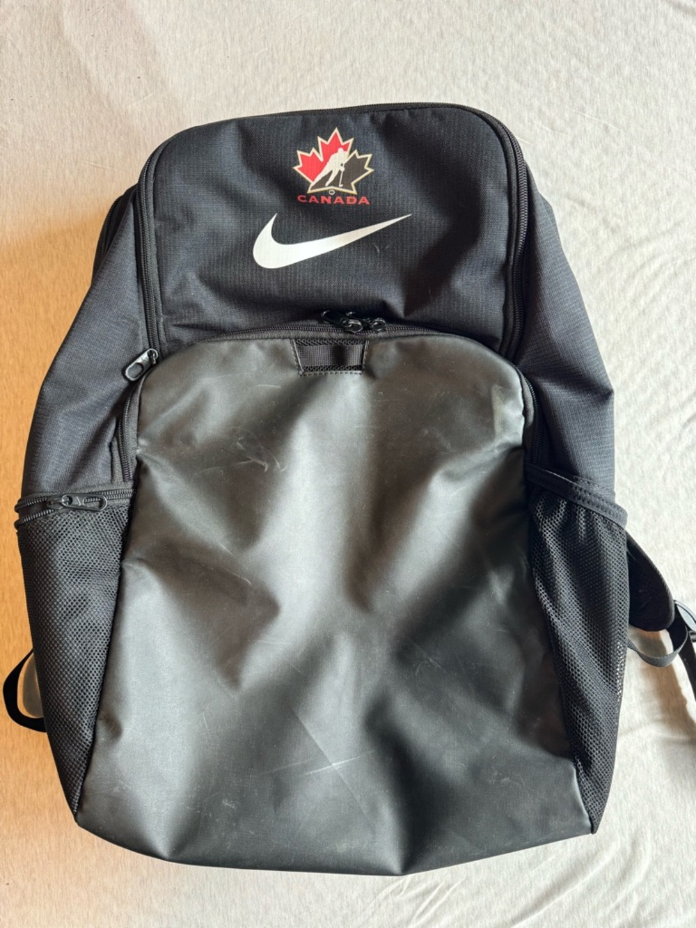 Nike Black Backpack with Canada Hockey Logo